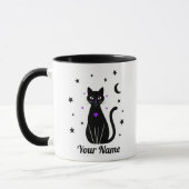 Personalized Black Cat mug Mok (Links)