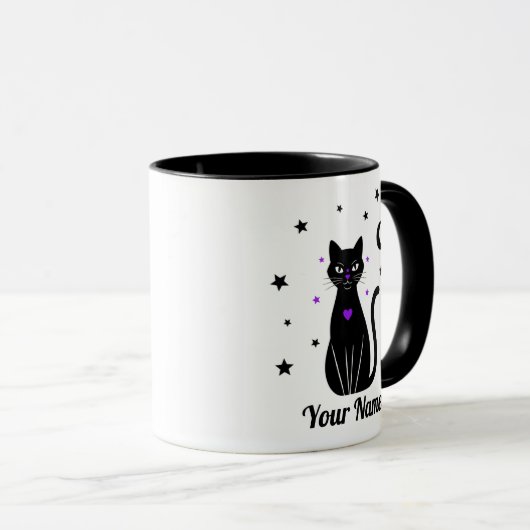 Personalized Black Cat mug Mok (Voorkant rechts)