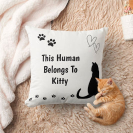 Personalized Black Cat Pillow Kussen