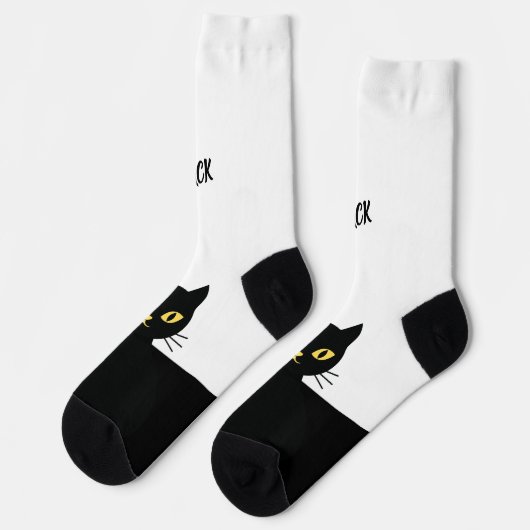 Personalized Black Cat Socks - Cat Lovers gift Sokken (Links)