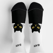 Personalized Black Cat Socks - Cat Lovers gift Sokken (Top)