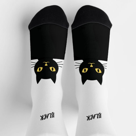 Personalized Black Cat Socks - Cat Lovers gift Sokken (Top)