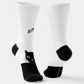 Personalized Black Cat Socks - Cat Lovers gift Sokken (Gebogen)