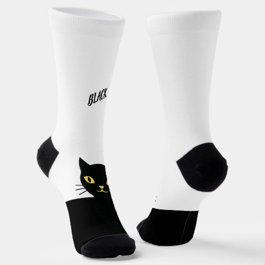 Personalized Black Cat Socks - Cat Lovers gift Sokken (Gebogen)