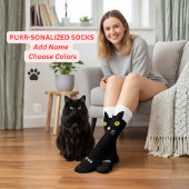 Personalized Black Cat Socks - Cats Custom Gift Sokken