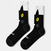 Personalized Black Cat Socks - Cats Custom Gift Sokken (Links)