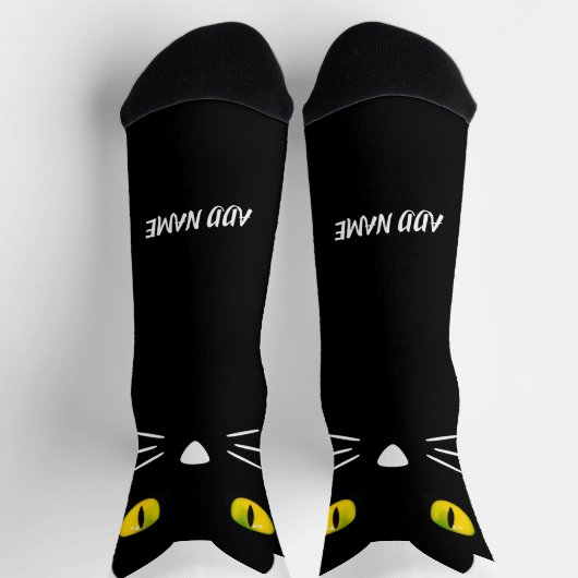 Personalized Black Cat Socks - Cats Custom Gift  Sokken (Top)
