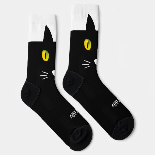 Personalized Black Cat Socks - Cats Custom Gift Sokken (Rechts)