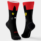 Personalized Black Cat Socks - Cats Custom Gift  Sokken (Gebogen)