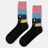 Personalized Black Cat Socks Custom Name Color Sokken (Links)