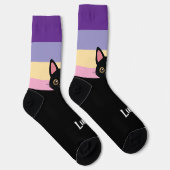 Personalized Black Cat Socks Custom Name Color Sokken (Rechts)