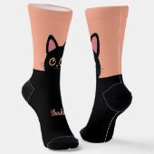 Personalized Black Cat Socks - Gift For Cat lovers Sokken (Gebogen)