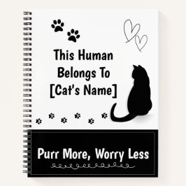 Personalized Black Cat Spiral Notebook Notitieboek