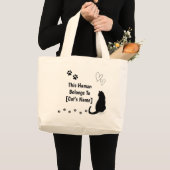 Personalized Black Cat Tote Bag (Voorkant (product))