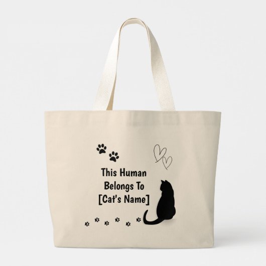 Personalized Black Cat Tote Bag (Achterkant)