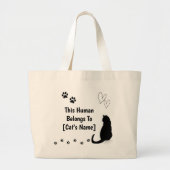 Personalized Black Cat Tote Bag (Voorkant)