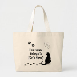 Personalized Black Cat Tote Bag