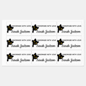 Personalized Black Cat with yellow eyes Labels (Vel)