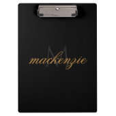 Personalized Black Clipboard with Name and Initial Klembord (Voorkant)