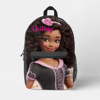 Personalized Black doll Bedrukte Rugzak