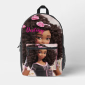 Personalized Black doll Bedrukte Rugzak (Voorkant)