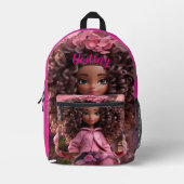Personalized Black doll  Bedrukte Rugzak (Voorkant)