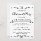 Personalized black elegant retirement party  kaart (Voorkant)