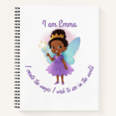 Personalized Black Fairy Girl Notebook Notitieboek (Voorkant)
