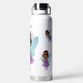 Personalized Black Fairy Girl Water Bottle Waterfles (Achterkant)