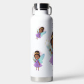 Personalized Black Fairy Girl Water Bottle Waterfles (Voorkant)