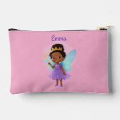 Personalized Black Fairy Girl Zipper Pouch - Pink Etui (Achterkant)