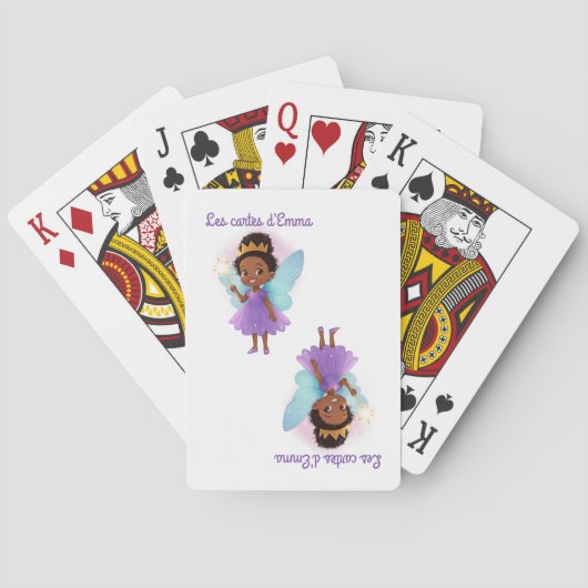 Personalized Black Fairy Playing Pokerkaarten (Achterkant)
