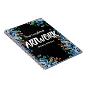 Personalized Black floral Artist Sketchbook Notitieboek (Rechterzijde)