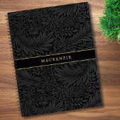 Personalized Black Floral Pattern Notitieboek