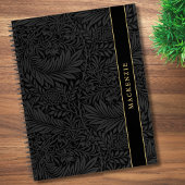 Personalized Black Floral Pattern Notitieboek