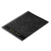 Personalized Black Floral Pattern Notitieboek (Linkerzijde)