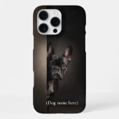 Personalized Black Frenchie Portrait iPhone Hoesje (Achterkant)