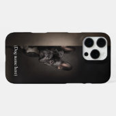 Personalized Black Frenchie Portrait iPhone Hoesje (Achterkant horizontaal)