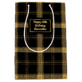 Personalized Black Gold Minimalist Gift Bag Medium Cadeauzakje (Voorkant)