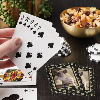 Personalized Black & Gold Pet Playing Cards Pokerkaarten