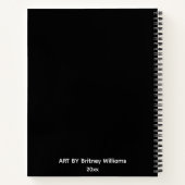 Personalized Black golden Artist Sketchbook Notitieboek (Achterkant)