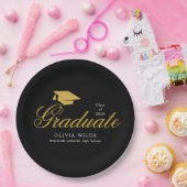 Personalized Black Graduation Celebration Party Papieren Bordje (Feest)