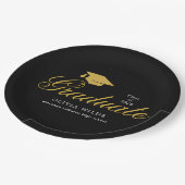Personalized Black Graduation Celebration Party Papieren Bordje (Gekanteld)