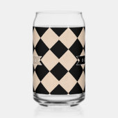 Personalized Black Harlequin Checkered Diamond Blikvorm Glas (Rechts)