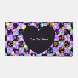 Personalized Black Heart Photo Desk Pad 