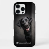 Personalized Black Lab Portrait iPhone Hoesje (Achterkant)