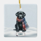 Personalized Black Labrador Retriever Ornament (Voorkant)