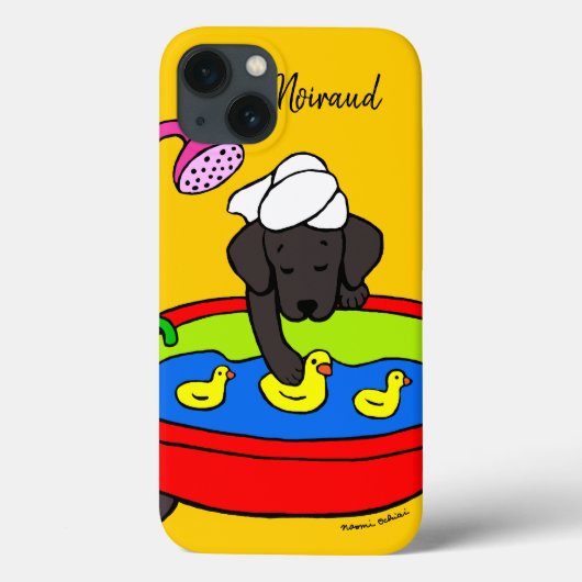 Personalized Black Labrador Rubber Ducks Case Dark (Achterkant)