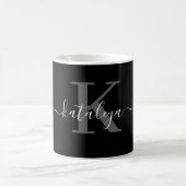 Personalized Black Monogram Coffee Mug with Name Koffiemok (Center)