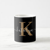 Personalized Black Monogram Coffee Mug with Name Koffiemok (Center)
